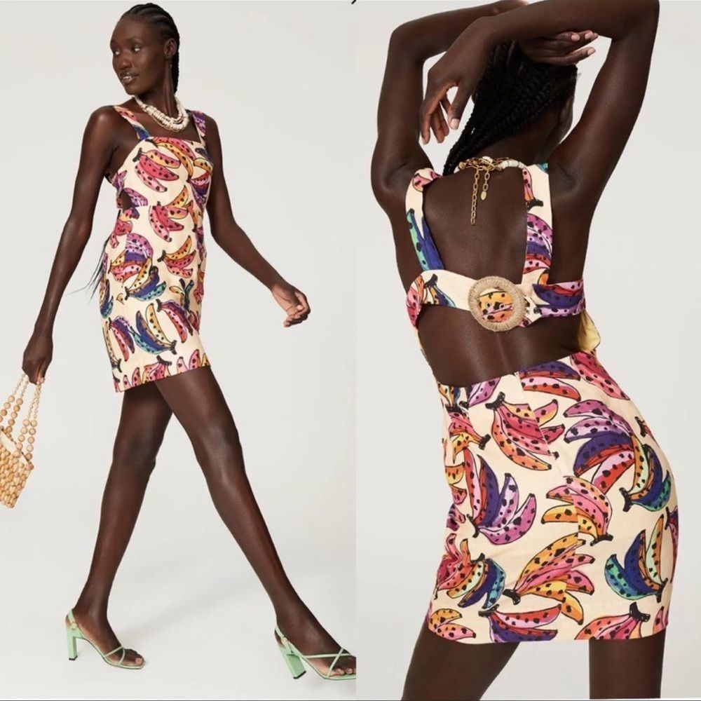 Farm Rio Banana Mini Dress in Size S